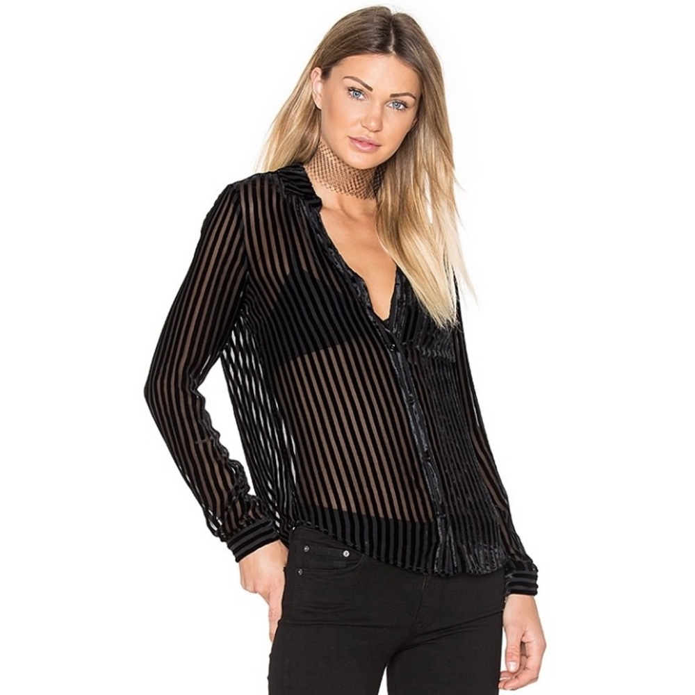 PAIGE sheer velvet silk top